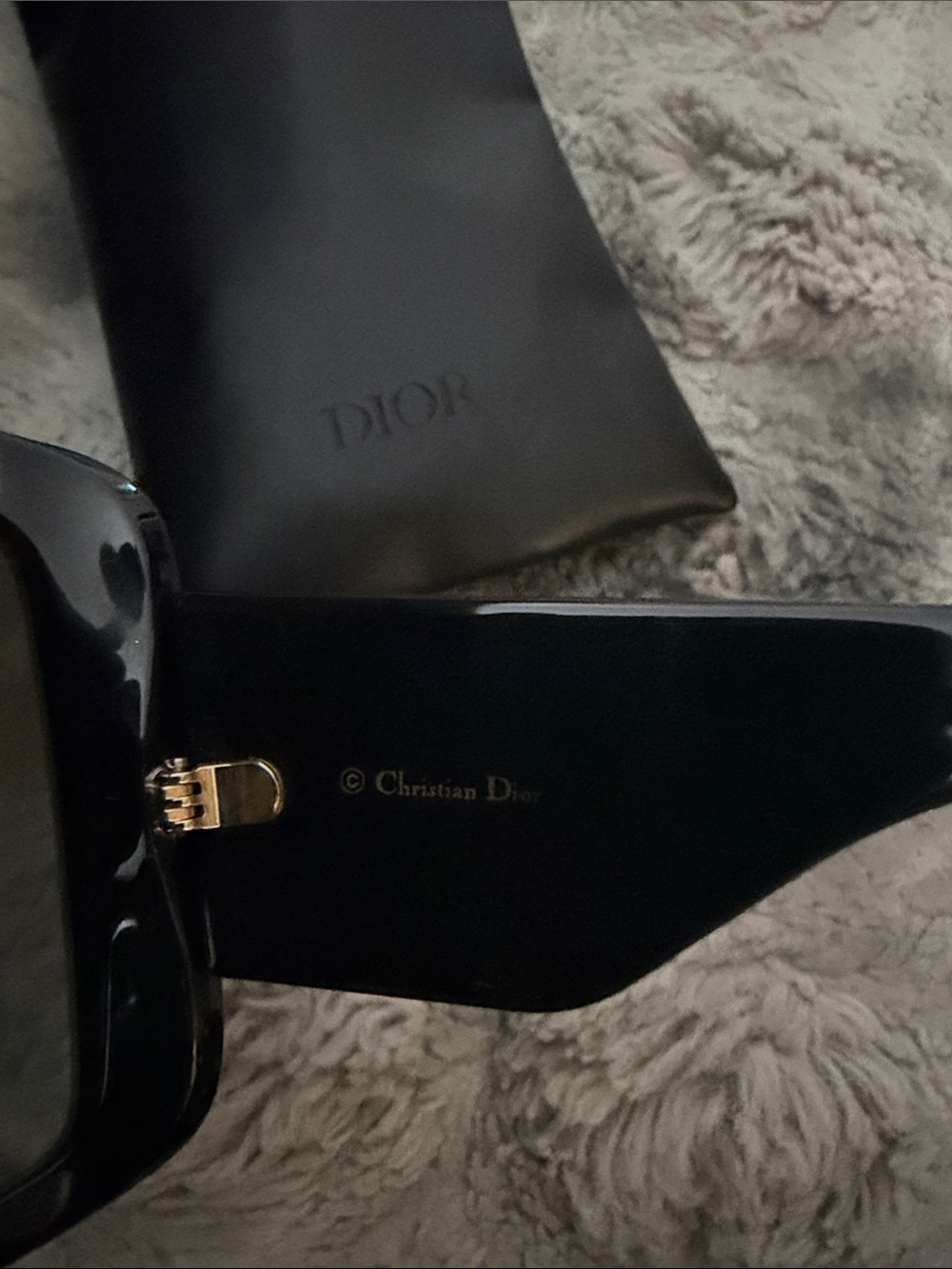 Dior Black and Gold Shield Sunglasses - Picture 3 of 12